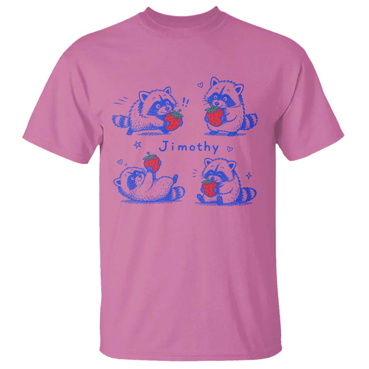 Funny Jimothy Viral Raccoon T Shirt Cute Baby Trash Panda Strawberry