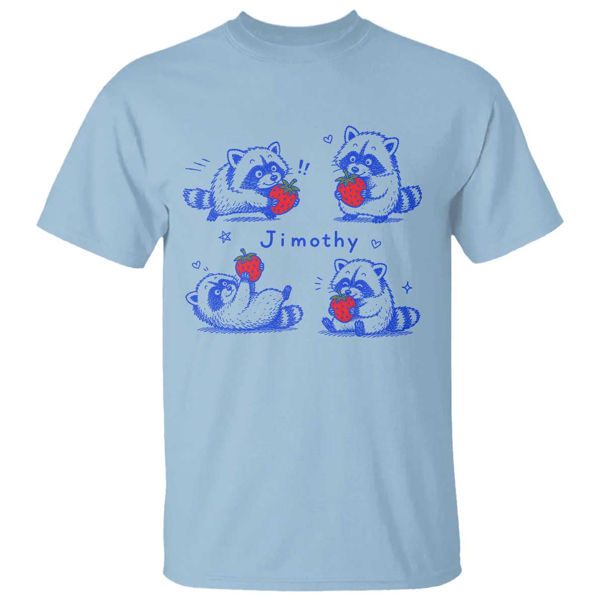 Funny Jimothy Viral Raccoon T Shirt Cute Baby Trash Panda Strawberry