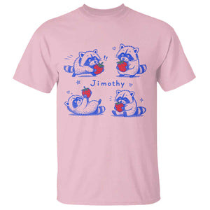 Funny Jimothy Viral Raccoon T Shirt Cute Baby Trash Panda Strawberry
