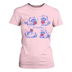Funny Jimothy Viral Raccoon T Shirt For Women Cute Baby Trash Panda Strawberry