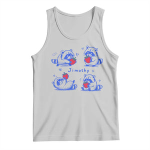 Funny Jimothy Viral Raccoon Tank Top Cute Baby Trash Panda Strawberry