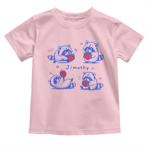 Funny Jimothy Viral Raccoon Toddler T Shirt Cute Baby Trash Panda Strawberry