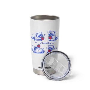 Funny Jimothy Viral Raccoon Tumbler Cup Cute Baby Trash Panda Strawberry