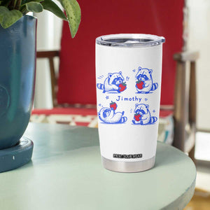 Funny Jimothy Viral Raccoon Tumbler Cup Cute Baby Trash Panda Strawberry