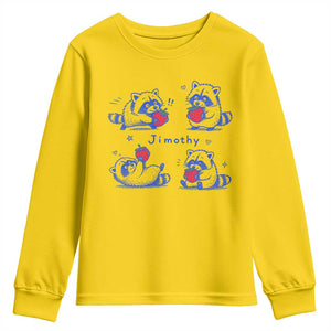 Funny Jimothy Viral Raccoon Youth Sweatshirt Cute Baby Trash Panda Strawberry