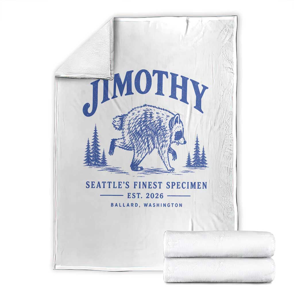 Jimothy Viral Raccoon From Seattle Throw Blanket Funny Trash Panda Wildlife Seattle Feral Legend TS10 White Print Your Wear