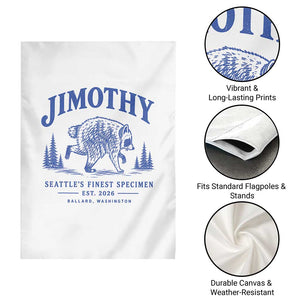 Jimothy Viral Raccoon From Seattle Garden Flag Funny Trash Panda Wildlife Seattle Feral Legend