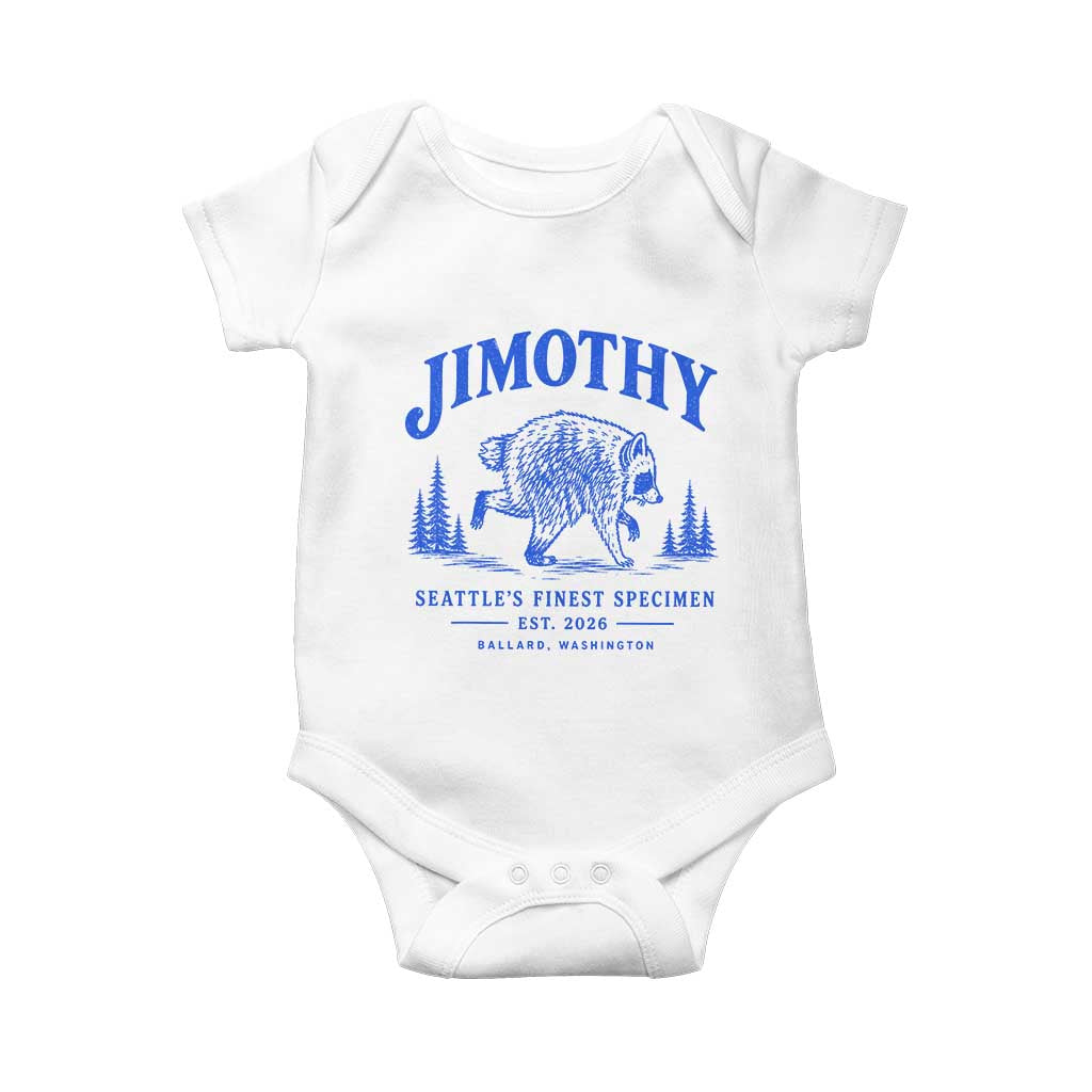 Jimothy Viral Raccoon From Seattle Baby Onesie Funny Trash Panda Wildlife Seattle Feral Legend TS10 White Print Your Wear