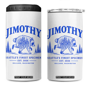 Jimothy Viral Raccoon From Seattle 4 in 1 Can Cooler Tumbler Funny Trash Panda Wildlife Seattle Feral Legend