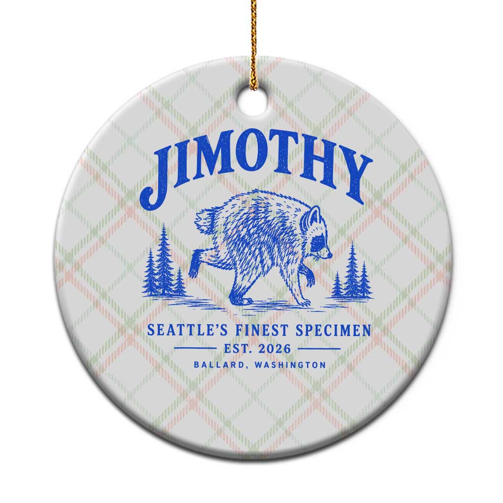 Jimothy Viral Raccoon From Seattle Ceramic Ornament Funny Trash Panda Wildlife Seattle Feral Legend