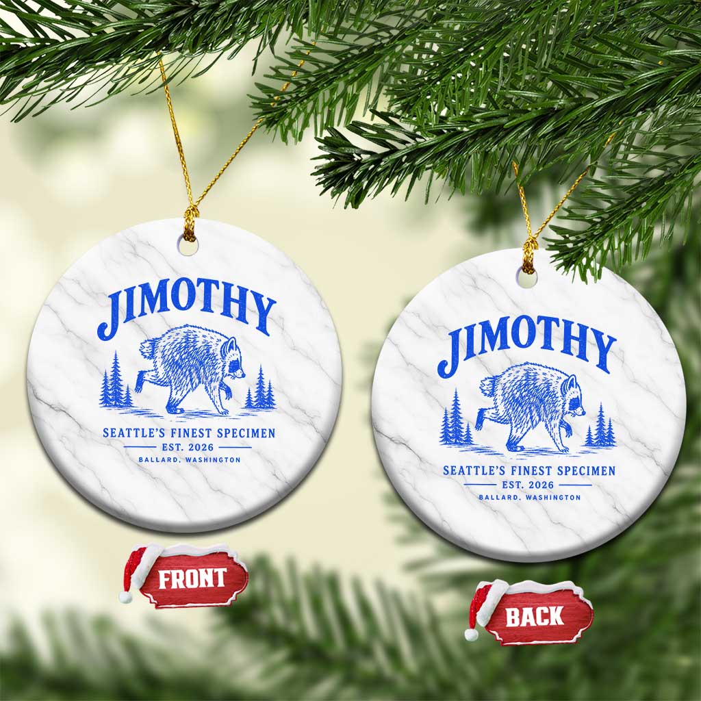 Jimothy Viral Raccoon From Seattle Ceramic Ornament Funny Trash Panda Wildlife Seattle Feral Legend TS10 1pc White Marble Print Your Wear