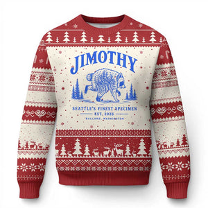 Jimothy Viral Raccoon From Seattle Ugly Christmas Sweater Funny Trash Panda Wildlife Seattle Feral Legend
