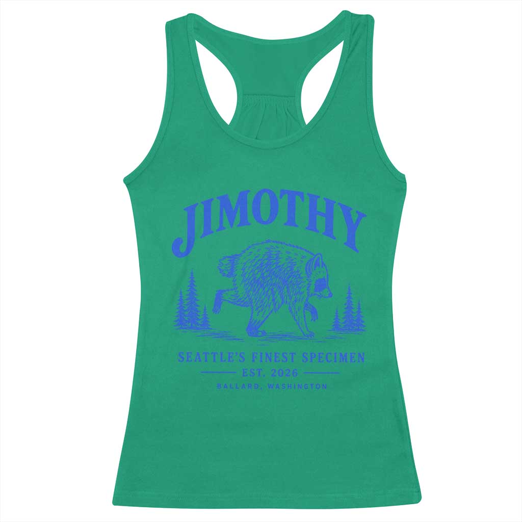 Jimothy Viral Raccoon From Seattle Racerback Tank Top Funny Trash Panda Wildlife Seattle Feral Legend