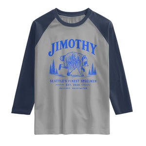 Jimothy Viral Raccoon From Seattle Raglan Shirt Funny Trash Panda Wildlife Seattle Feral Legend