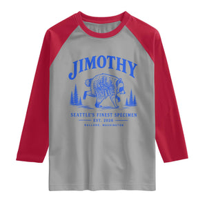 Jimothy Viral Raccoon From Seattle Raglan Shirt Funny Trash Panda Wildlife Seattle Feral Legend