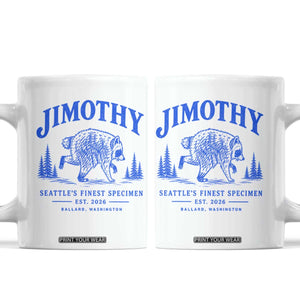 Jimothy Viral Raccoon From Seattle Coffee Mug Funny Trash Panda Wildlife Seattle Feral Legend