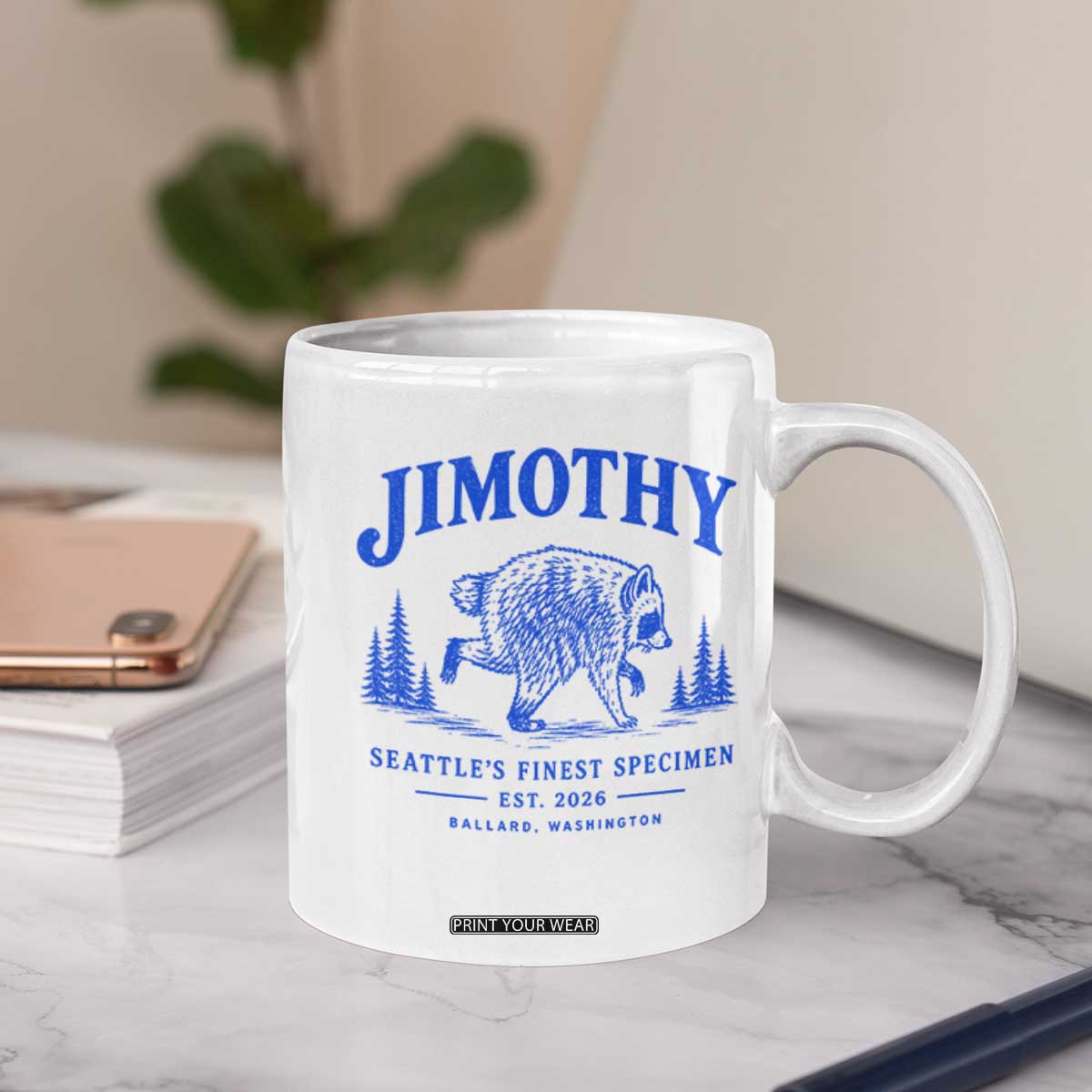 Jimothy Viral Raccoon From Seattle Coffee Mug Funny Trash Panda Wildlife Seattle Feral Legend