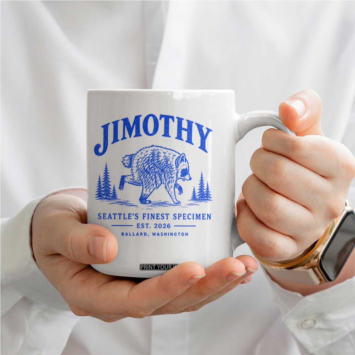 Jimothy Viral Raccoon From Seattle Coffee Mug Funny Trash Panda Wildlife Seattle Feral Legend