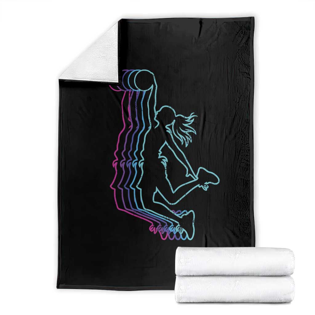 Basketball Girl Throw Blanket Player Slam Dunk Teens Girls TS10 Black Print Your Wear