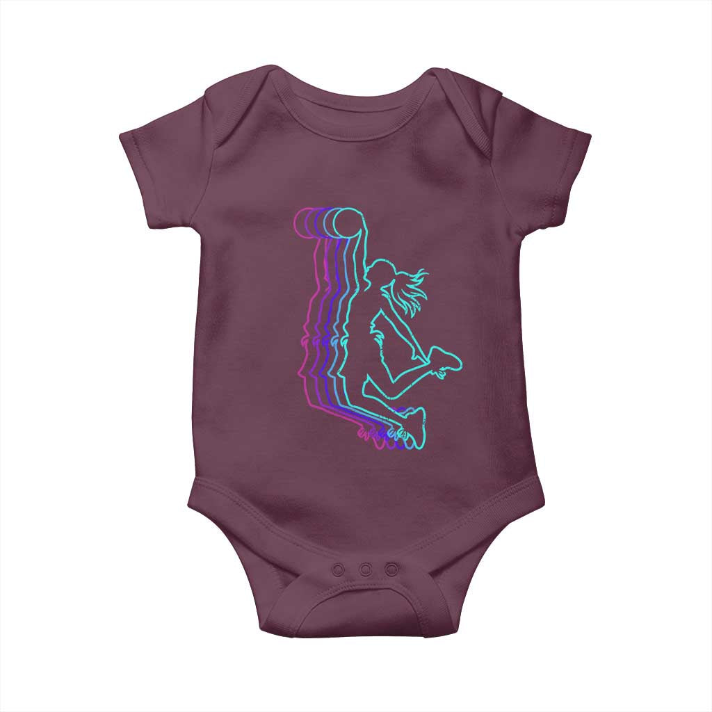Basketball Girl Baby Onesie Player Slam Dunk Teens Girls TS10 Maroon Print Your Wear