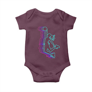 Basketball Girl Baby Onesie Player Slam Dunk Teens Girls TS10 Maroon Print Your Wear