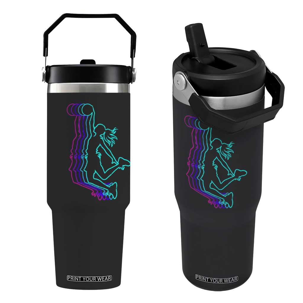 Basketball Girl Flip Straw Tumbler Player Slam Dunk Teens Girls TS10 One Size: 30 oz Black Print Your Wear
