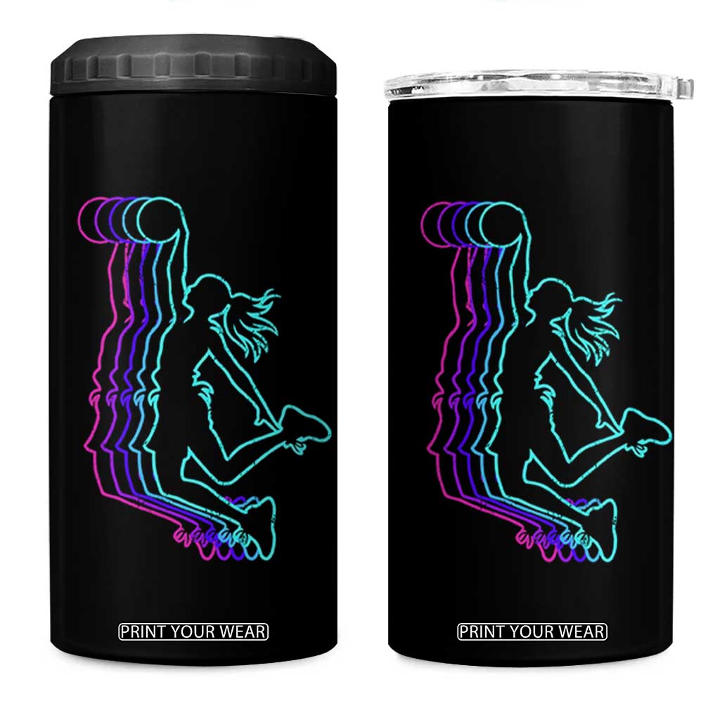 Basketball Girl 4 in 1 Can Cooler Tumbler Player Slam Dunk Teens Girls TS10 One Size: 16 oz Black Print Your Wear