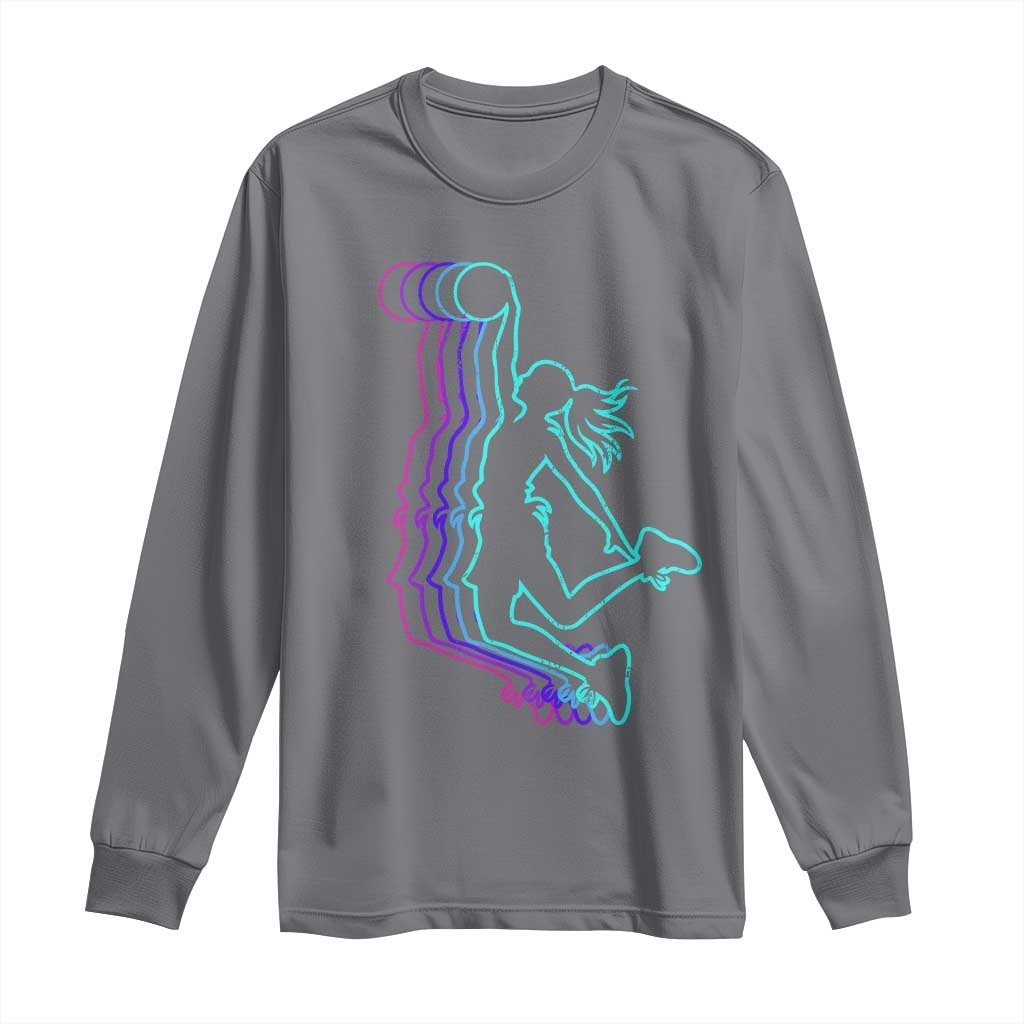 Basketball Girl Long Sleeve Shirt Player Slam Dunk Teens Girls TS10 Charcoal Print Your Wear