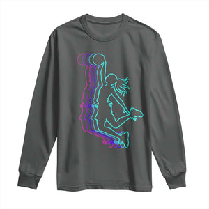 Basketball Girl Long Sleeve Shirt Player Slam Dunk Teens Girls TS10 Dark Heather Print Your Wear