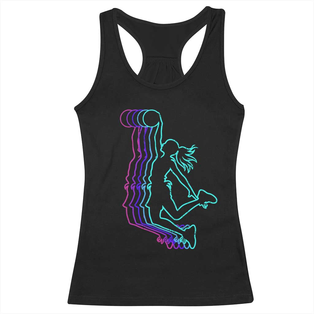 Basketball Girl Racerback Tank Top Player Slam Dunk Teens Girls TS10 Black Print Your Wear
