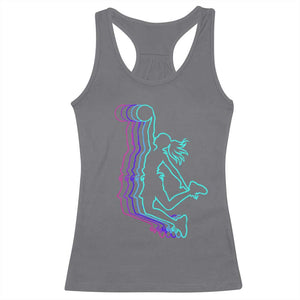 Basketball Girl Racerback Tank Top Player Slam Dunk Teens Girls TS10 Charcoal Print Your Wear