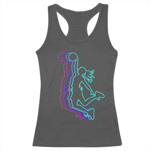 Basketball Girl Racerback Tank Top Player Slam Dunk Teens Girls TS10 Dark Heather Print Your Wear
