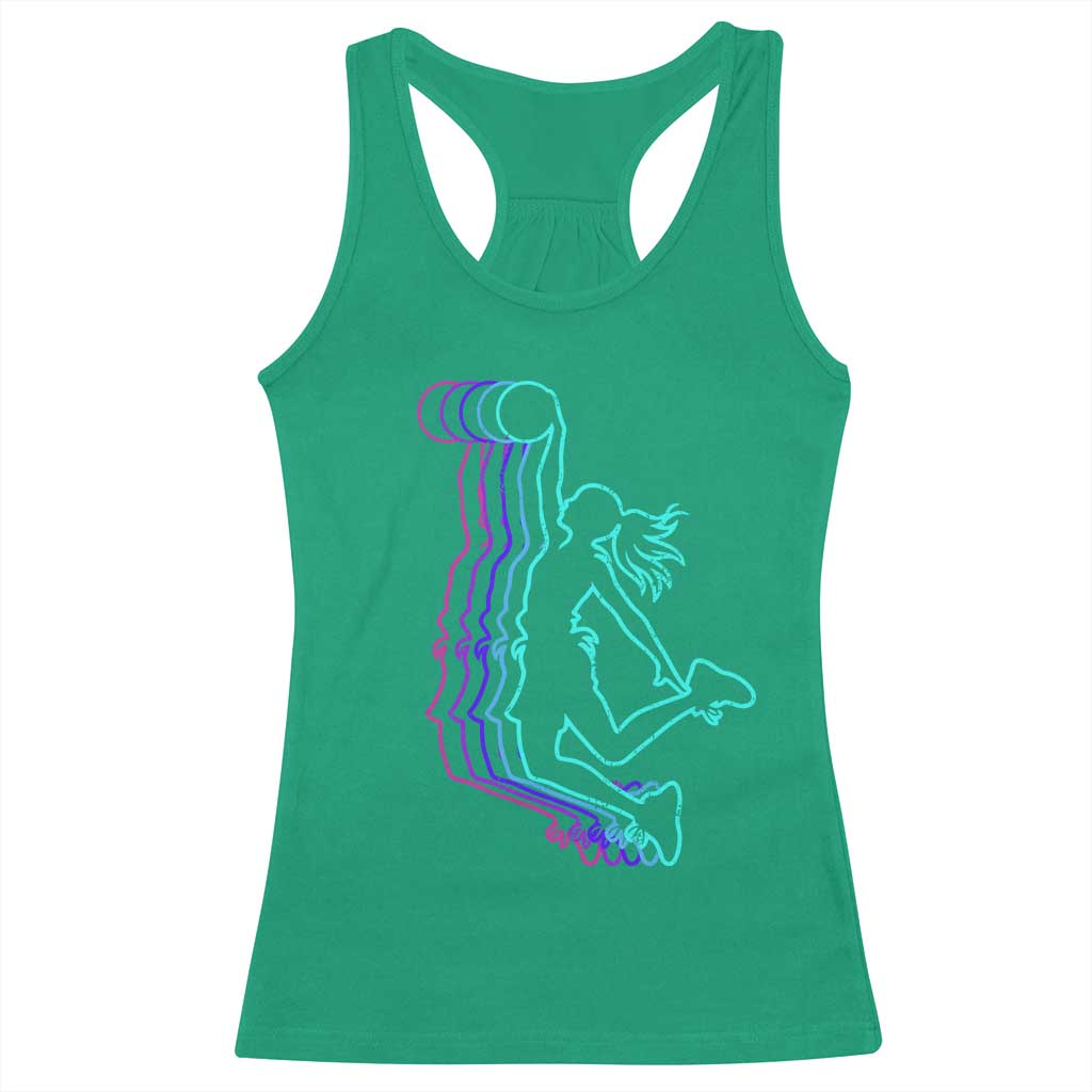 Basketball Girl Racerback Tank Top Player Slam Dunk Teens Girls TS10 Irish Green Print Your Wear