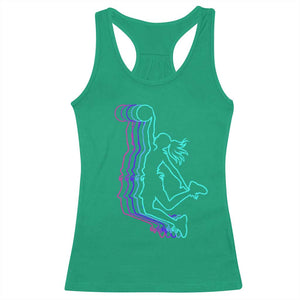Basketball Girl Racerback Tank Top Player Slam Dunk Teens Girls TS10 Irish Green Print Your Wear