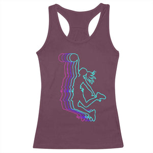 Basketball Girl Racerback Tank Top Player Slam Dunk Teens Girls TS10 Maroon Print Your Wear
