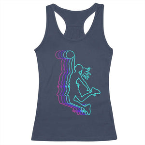 Basketball Girl Racerback Tank Top Player Slam Dunk Teens Girls TS10 Navy Print Your Wear