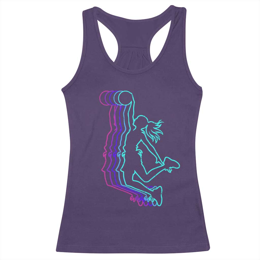 Basketball Girl Racerback Tank Top Player Slam Dunk Teens Girls TS10 Purple Print Your Wear