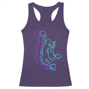 Basketball Girl Racerback Tank Top Player Slam Dunk Teens Girls TS10 Purple Print Your Wear