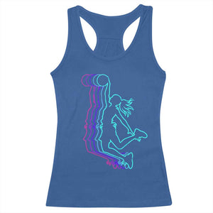 Basketball Girl Racerback Tank Top Player Slam Dunk Teens Girls TS10 Royal Blue Print Your Wear