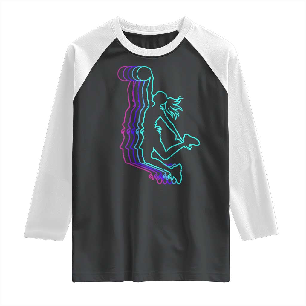 Basketball Girl Raglan Shirt Player Slam Dunk Teens Girls TS10 Black White Print Your Wear