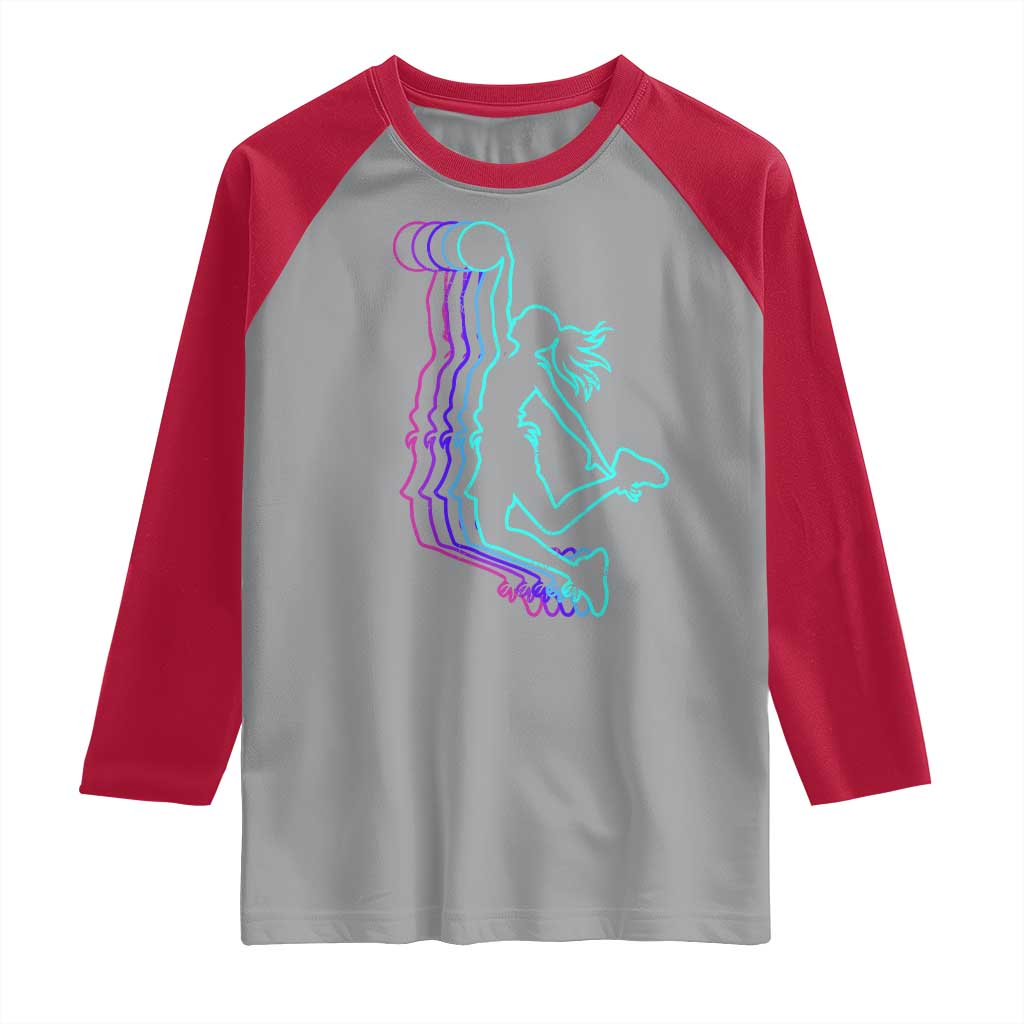 Basketball Girl Raglan Shirt Player Slam Dunk Teens Girls TS10 Sport Gray Red Print Your Wear