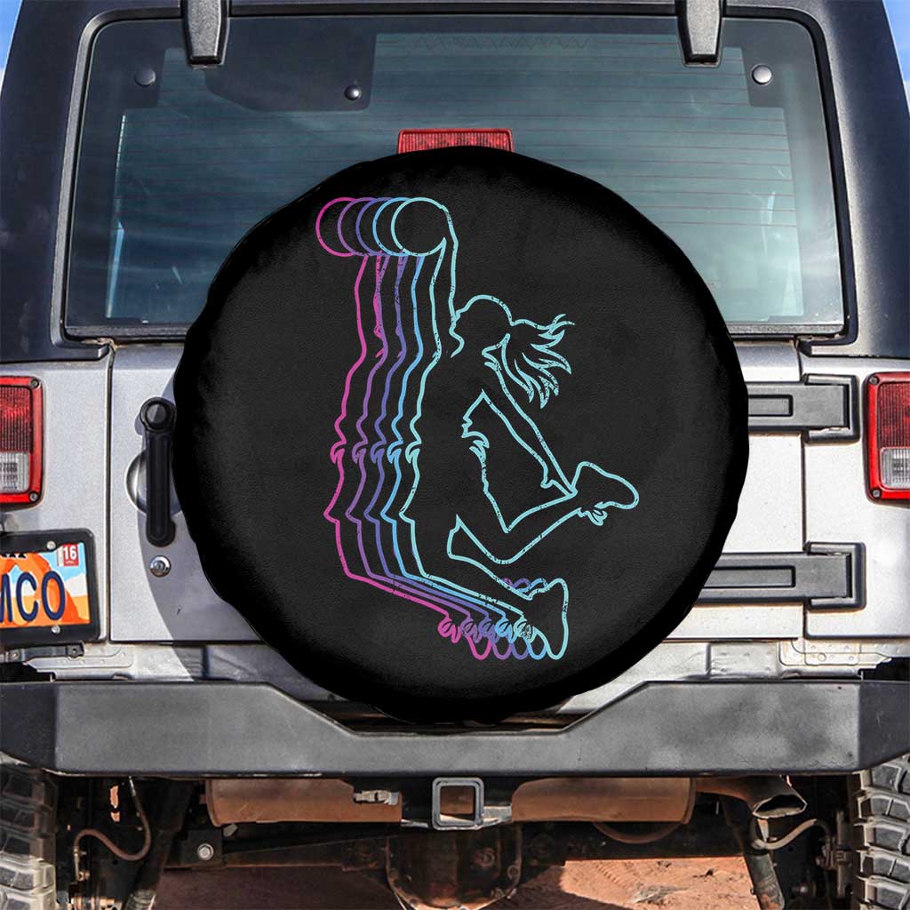 Basketball Girl Spare Tire Cover Player Slam Dunk Teens Girls TS10 No hole Black Print Your Wear