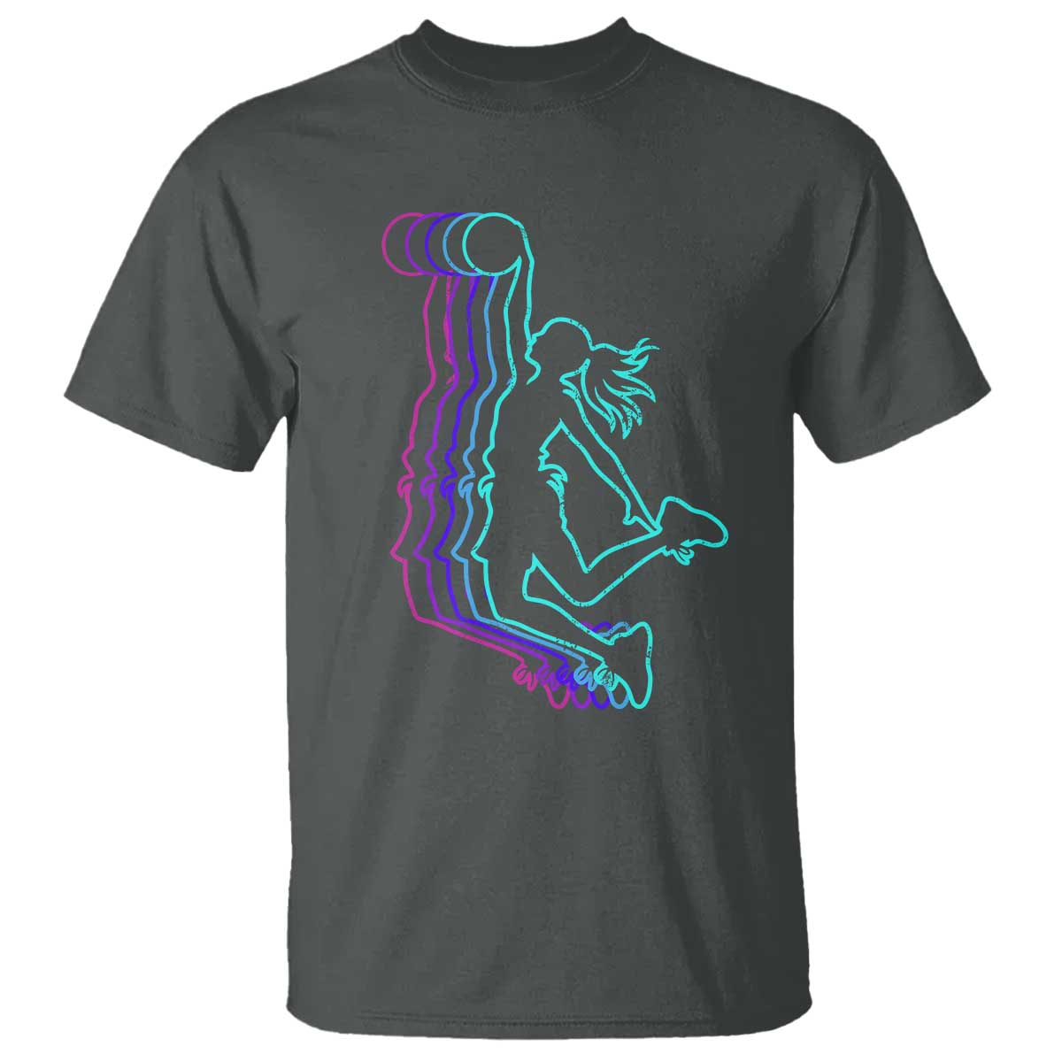 Basketball Girl T Shirt Player Slam Dunk Teens Girls TS10 Dark Heather Print Your Wear