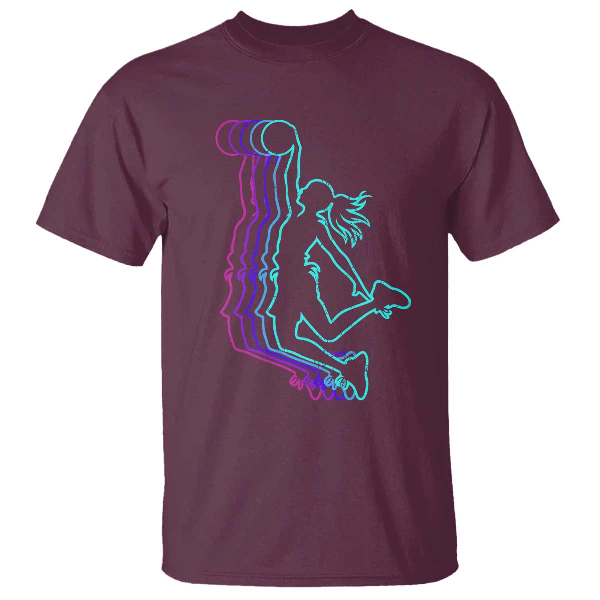 Basketball Girl T Shirt Player Slam Dunk Teens Girls TS10 Maroon Print Your Wear