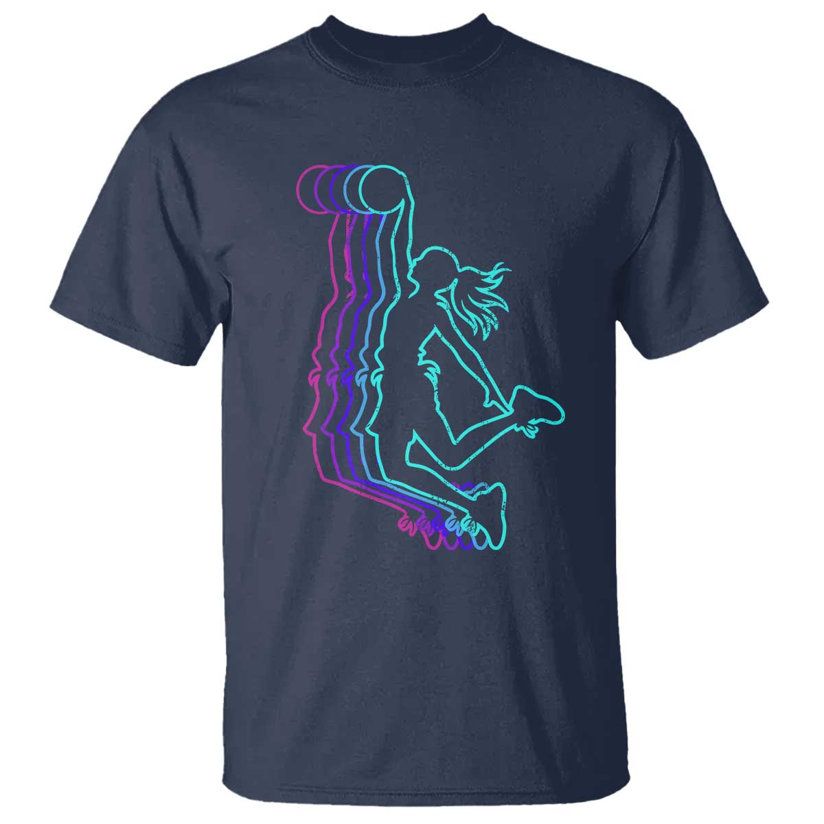 Basketball Girl T Shirt Player Slam Dunk Teens Girls TS10 Navy Print Your Wear