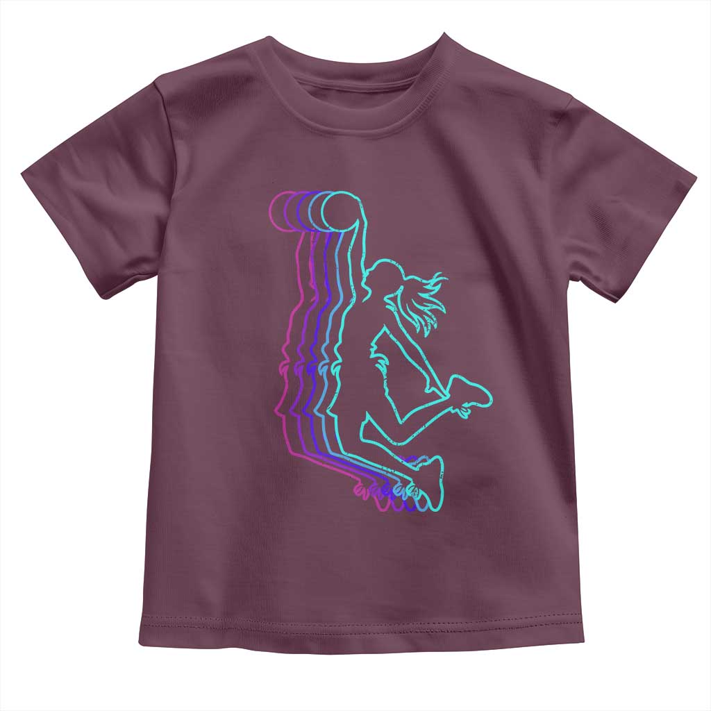 Basketball Girl Toddler T Shirt Player Slam Dunk Teens Girls TS10 Maroon Print Your Wear