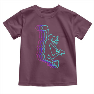 Basketball Girl Toddler T Shirt Player Slam Dunk Teens Girls TS10 Maroon Print Your Wear