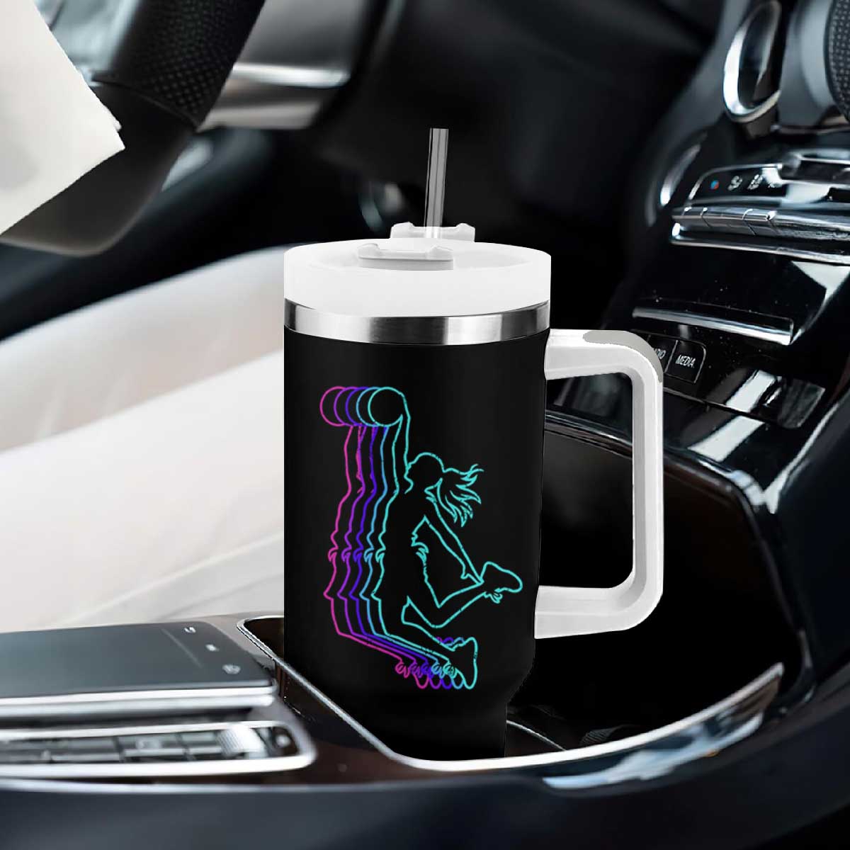 Basketball Girl Tumbler With Handle Player Slam Dunk Teens Girls TS10 Print Your Wear