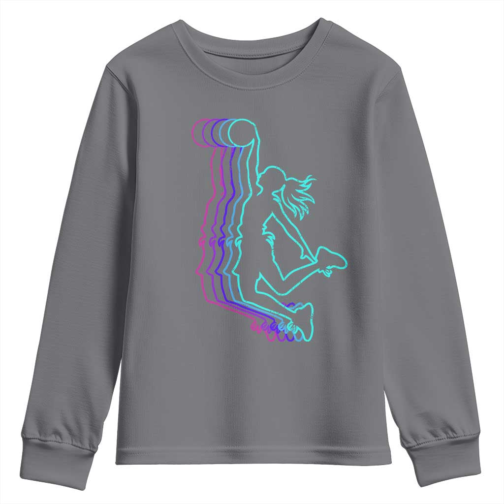 Basketball Girl Youth Sweatshirt Player Slam Dunk Teens Girls TS10 Charcoal Print Your Wear