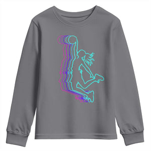 Basketball Girl Youth Sweatshirt Player Slam Dunk Teens Girls TS10 Charcoal Print Your Wear